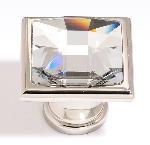 AlnoC212Swarovski Crystal Square Cabinet Knob 1-1/4 in.